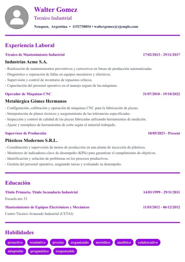 Resume preview